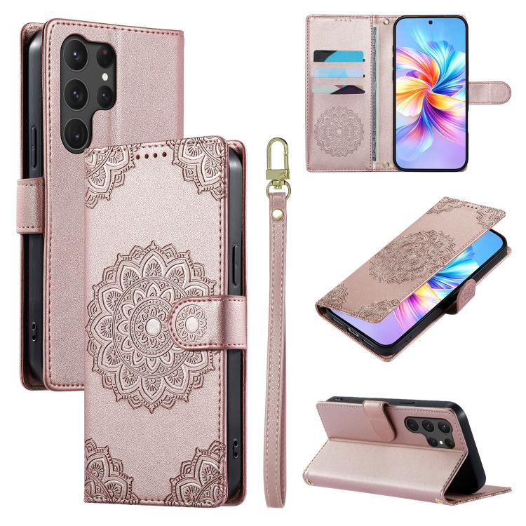 Custodia in ecopelle con cinturino e chiusura magnetica per Galaxy S25 Ultra