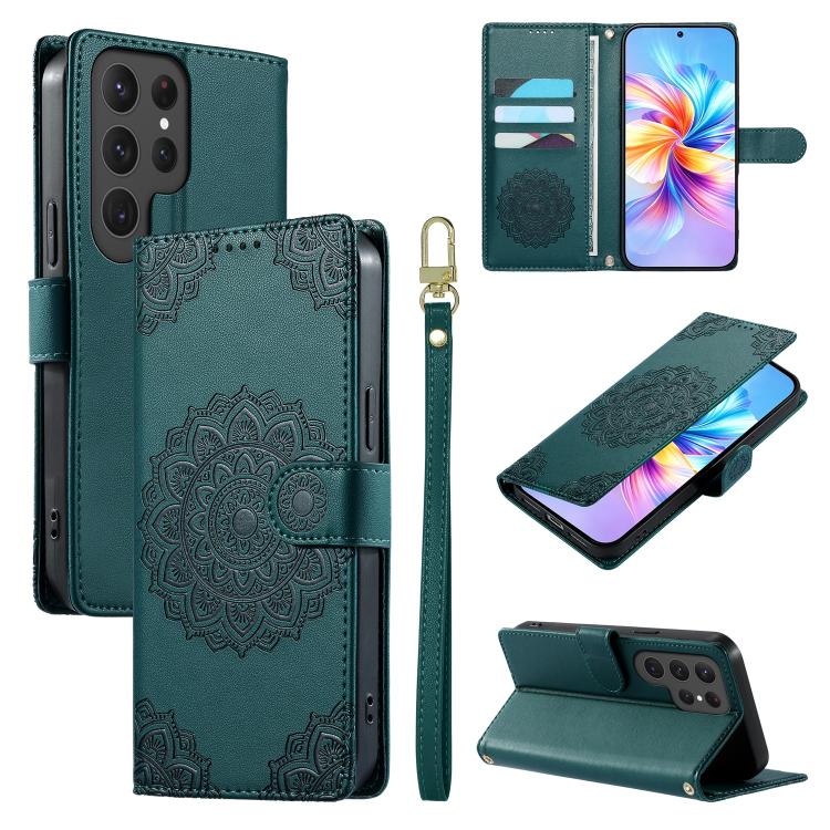 Custodia in ecopelle con cinturino e chiusura magnetica per Galaxy S25 Ultra