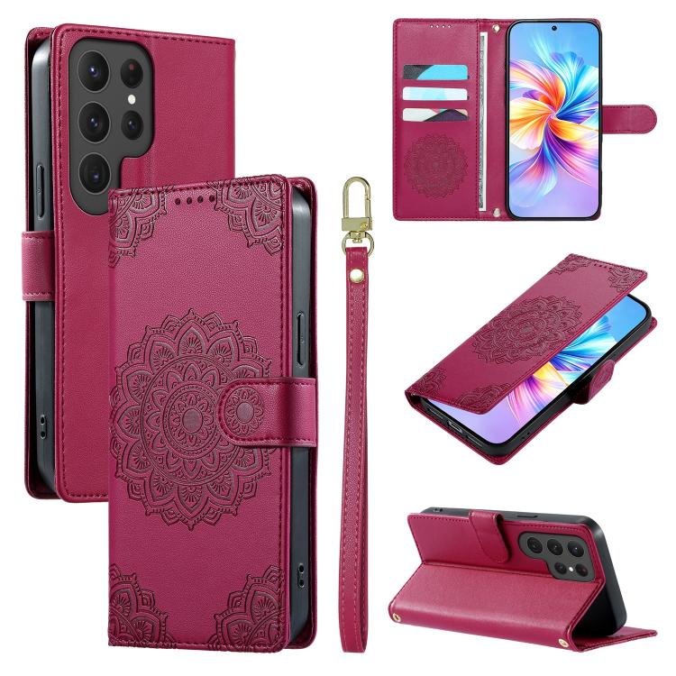 Custodia in ecopelle con cinturino e chiusura magnetica per Galaxy S23 FE, Ultra