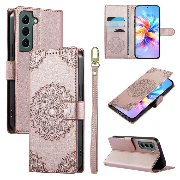Custodia in ecopelle con cinturino e chiusura magnetica per Galaxy S22+, S22 e