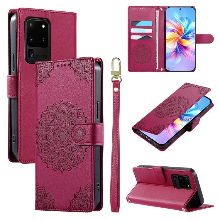 Custodia in ecopelle con cinturino e chiusura magnetica per Galaxy S20 Ultra 5G