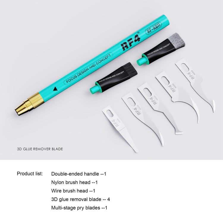 Set composto da lama raschiante 3D per latta RF4 RF-KB11 e spazzola antistatica per la rimozione della colla., RF-KB11