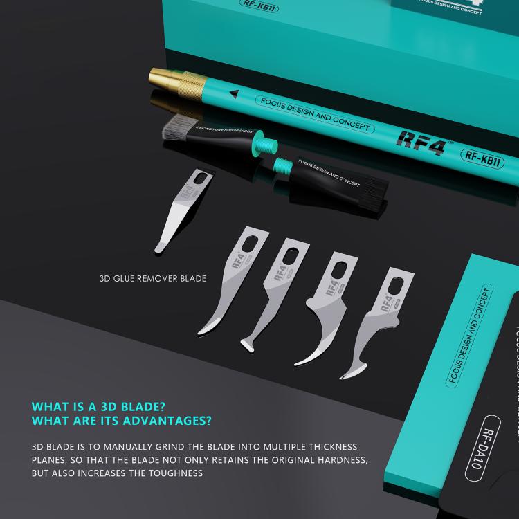 Set composto da lama raschiante 3D per latta RF4 RF-KB11 e spazzola antistatica per la rimozione della colla., RF-KB11