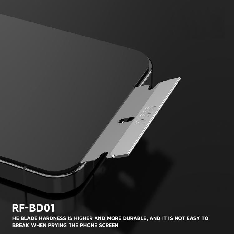 RF4 RF-BD01 100 lame in acciaio al carbonio ad alta tenacità su un solo lato per la rimozione della colla OCA per schermi LCD, RF-BD01