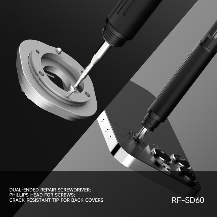 RF4 RF-SD60 Cacciavite 5 in 1 e penna per rompere il vetro posteriore per la riparazione di telefoni cellulari, RF-SD60
