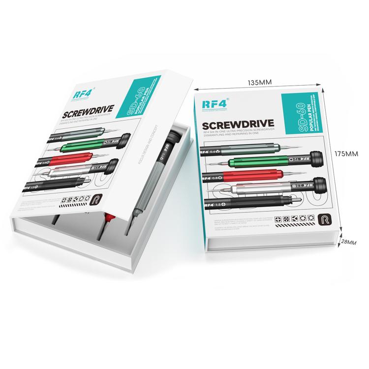 RF4 RF-SD60 Cacciavite 5 in 1 e penna per rompere il vetro posteriore per la riparazione di telefoni cellulari, RF-SD60