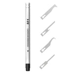 RF4 RF-HD11A Set di lame raschietto 4 in 1 con manico per la rimozione della colla dai PCB / per fare leva e smontare, RF-HD11A