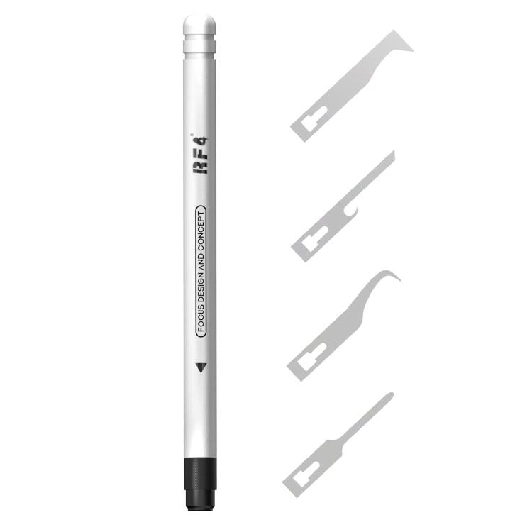 RF4 RF-HD11A Set di lame raschietto 4 in 1 con manico per la rimozione della colla dai PCB / per fare leva e smontare, RF-HD11A