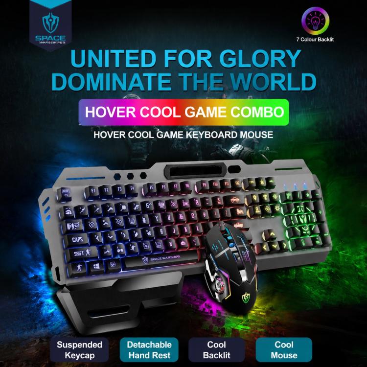 Set tastiera gaming cablata RGB e mouse 4D 2400 DPI