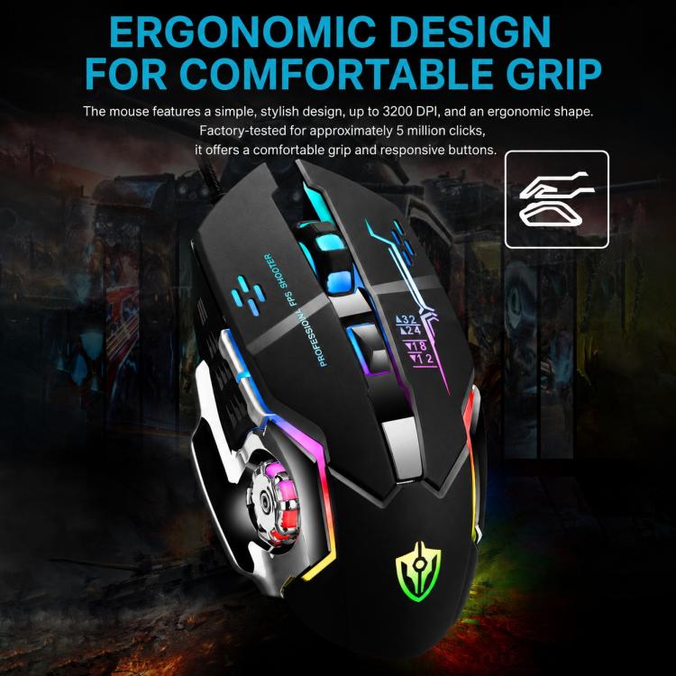 Set tastiera gaming cablata RGB e mouse 4D 2400 DPI
