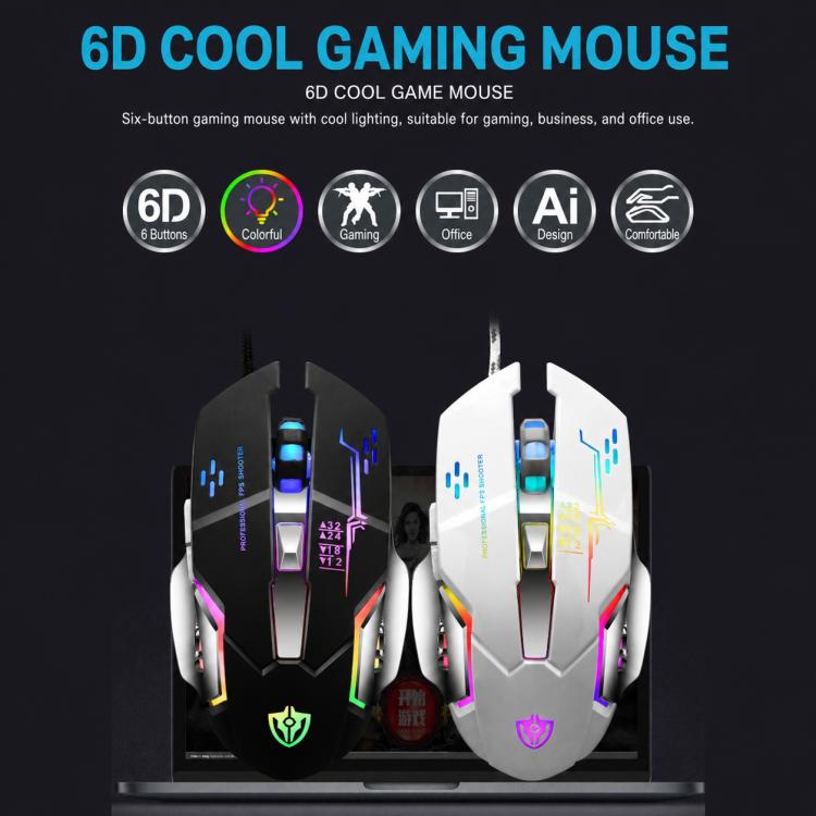 Set tastiera gaming cablata RGB e mouse 4D 2400 DPI