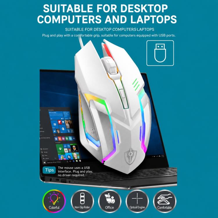 Set tastiera gaming cablata RGB e mouse 4D 2400 DPI