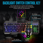 Set tastiera gaming cablata RGB e mouse 4D 2400 DPI