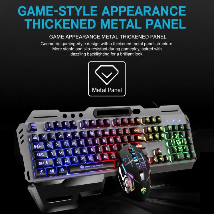 Set tastiera gaming cablata RGB e mouse 4D 2400 DPI