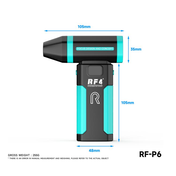 Mini ventilatore portatile ricaricabile RF4 RF-P6, potente aspirapolvere con luce notturna.