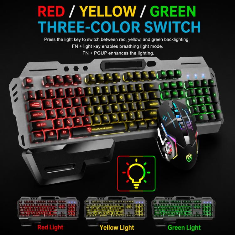 Set tastiera gaming cablata e mouse 6D 4800 DPI