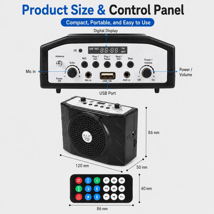 Microfono portatile Bluetooth KU-898 con amplificatore vocale