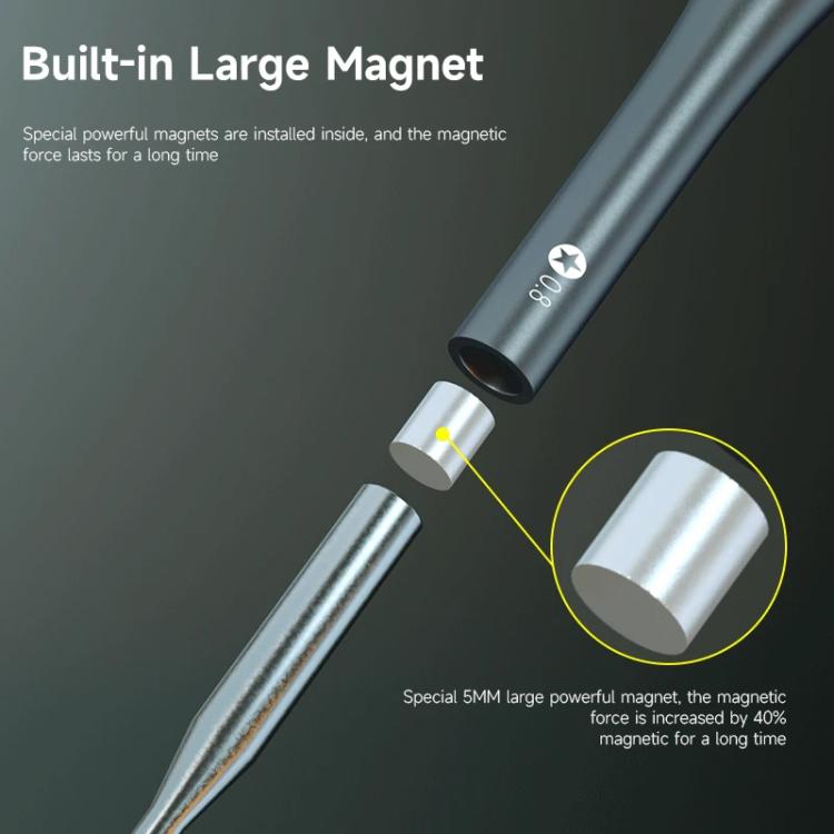 Cacciavite magnetico super resistente Luowei Tomahawk S2, Y-shaped 0.7, Hexagon T2, Cross 1.2, Five Stars 0.8, Medium Plate 2.5, 5 in 1 Set