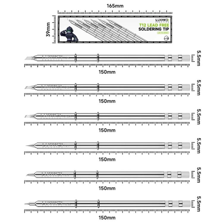 Punte per saldatore Luowei serie LW-T12 per stazione T12