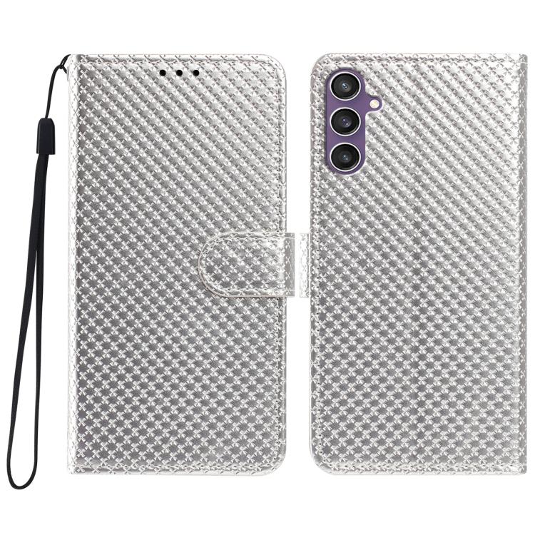 Custodia in ecopelle con fibbia a specchio e cordino per Galaxy S24 e S23 FE 5G