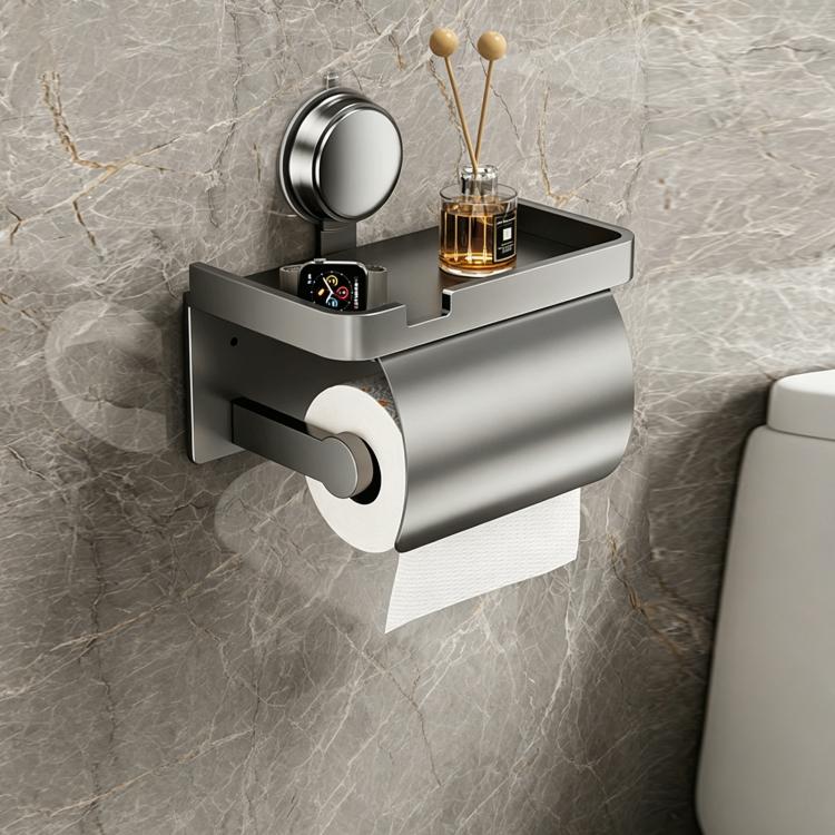 Porta WC a ventosa senza foratura in acciaio