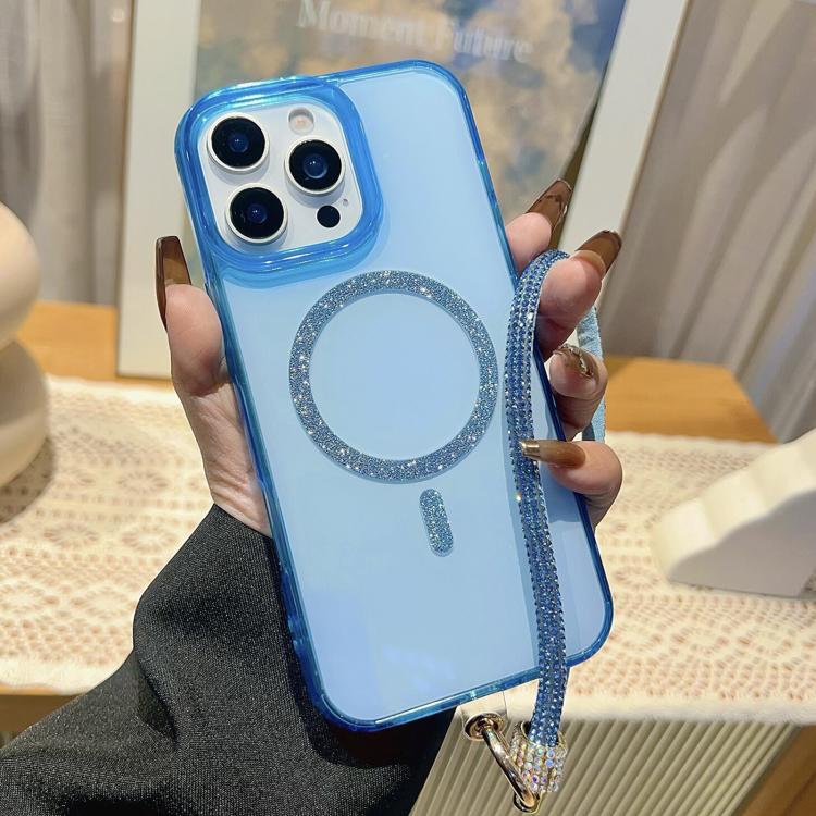 Custodia iPhone 16 Pro Max con anello magnetico glitterato
