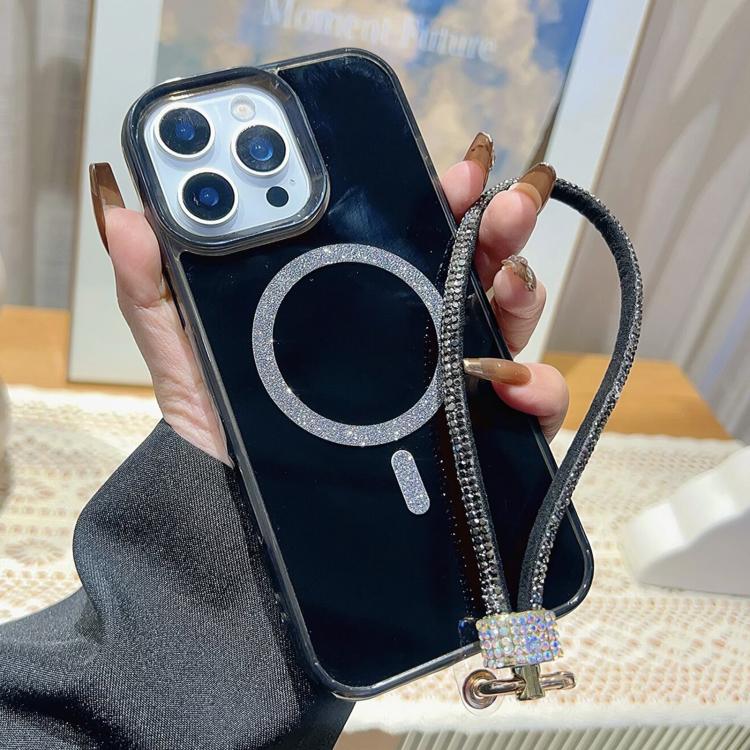 Custodia iPhone 16 Pro Max con anello magnetico glitterato