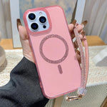 Custodia iPhone 16 Pro Max con anello magnetico glitterato