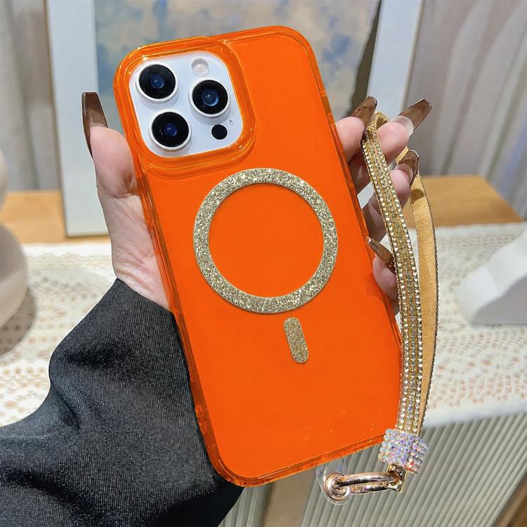 Custodia iPhone 16 Pro Max con anello magnetico glitterato
