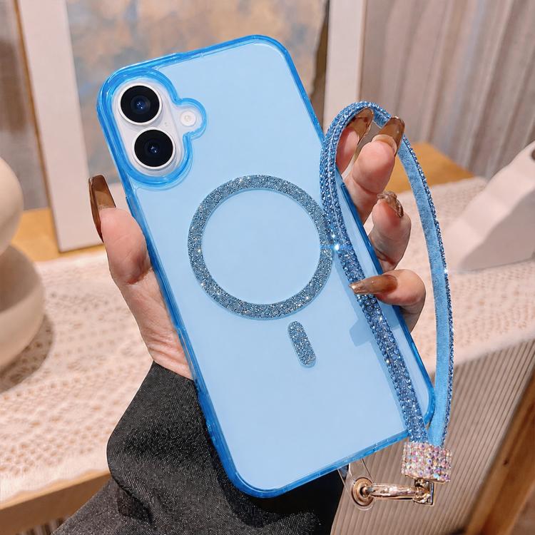 Custodia iPhone 16 Pro Max con anello magnetico glitterato