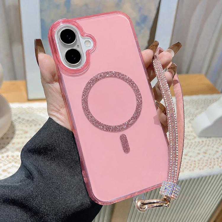 Custodia iPhone 16 Pro Max con anello magnetico glitterato