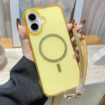 Custodia iPhone 16 Pro Max con anello magnetico glitterato