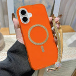 Custodia iPhone 16 Pro Max con anello magnetico glitterato