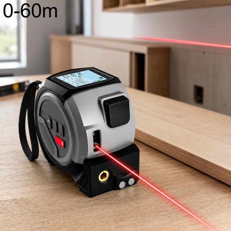 OUXIAOJIANG 3 in 1 Telemetro laser a croce portatile ad alta precisione con metro a nastro digitale, 40m, 60m