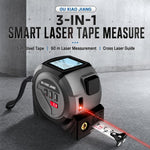 OUXIAOJIANG 3 in 1 Telemetro laser a croce portatile ad alta precisione con metro a nastro digitale, 40m, 60m