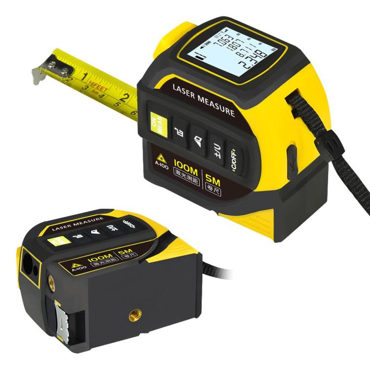 Telemetro laser a infrarossi ad alta precisione 4 in 1 con linea incrociata e Bluetooth., 40m, 60m, 80m, 100m