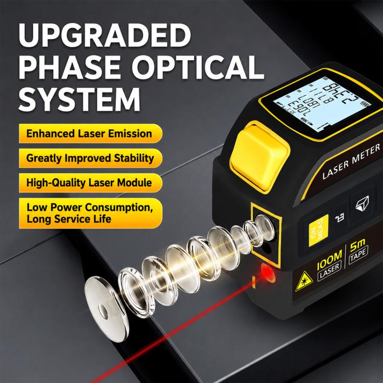 Telemetro laser a infrarossi ad alta precisione 4 in 1 con linea incrociata e Bluetooth., 40m, 60m, 80m, 100m