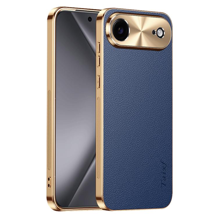 Custodia iPhone 17 Pro Max in similpelle con cornice galvanizzata