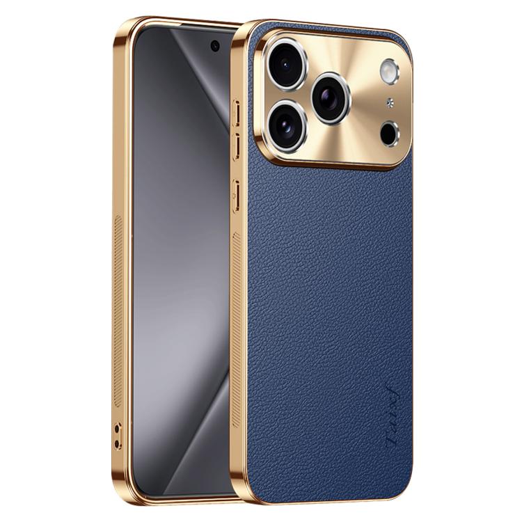 Custodia iPhone 17 Pro Max in similpelle con cornice galvanizzata