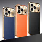 Custodia iPhone 17 Pro Max in similpelle con cornice galvanizzata