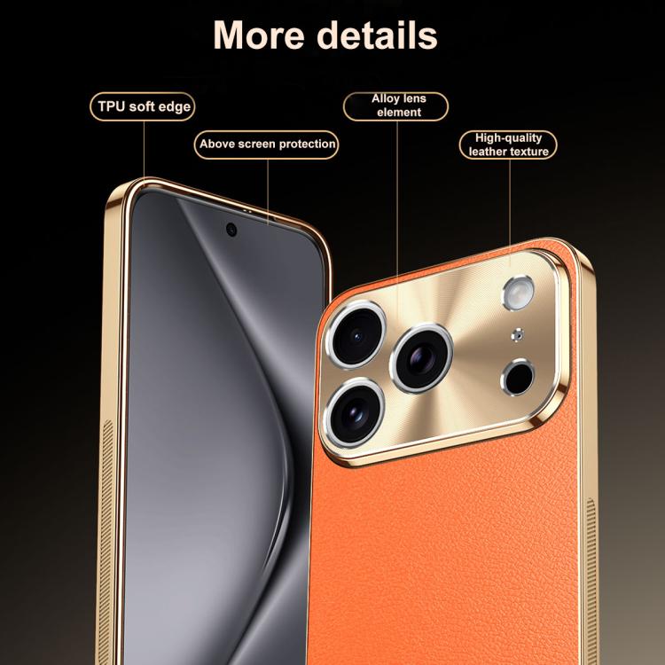 Custodia iPhone 17 Pro Max in similpelle con cornice galvanizzata