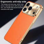 Custodia iPhone 17 Pro Max in similpelle con cornice galvanizzata