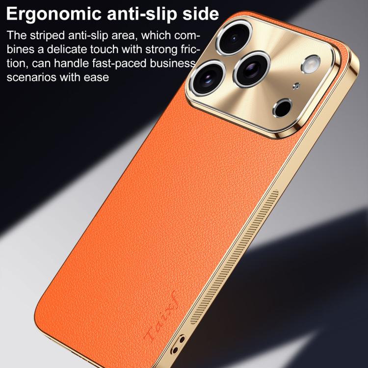 Custodia iPhone 17 Pro Max in similpelle con cornice galvanizzata