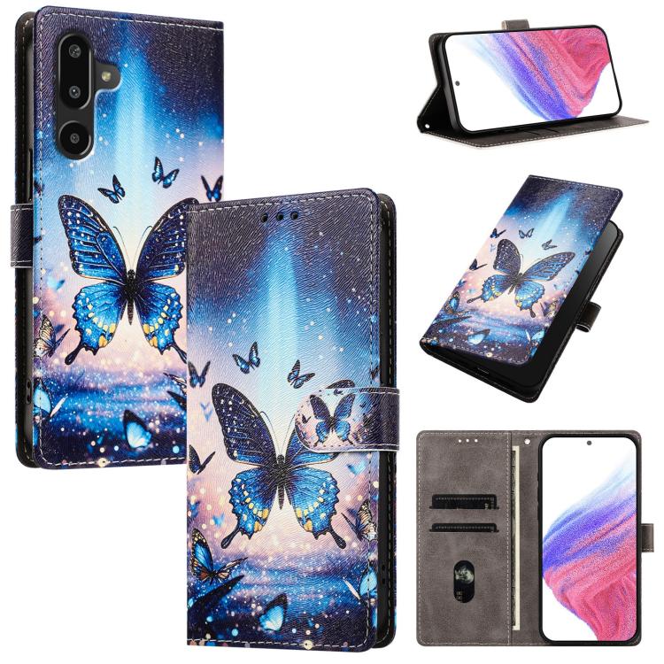 Custodia per telefono in pelle vegana con fibbia e disegno colorato per Galaxy