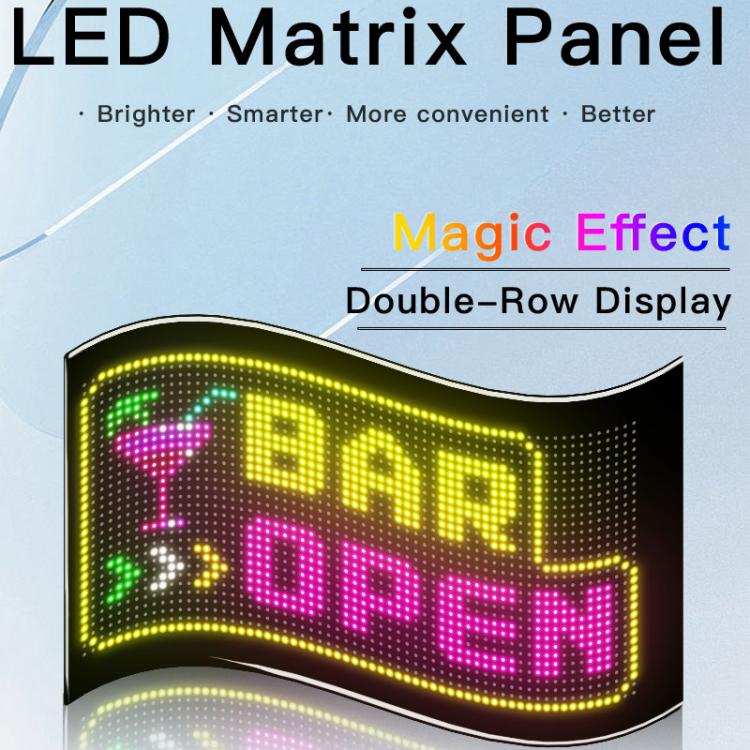 Schermo pubblicitario flessibile a matrice LED ultrasottile e impermeabile a doppia fila, USB 32x64 Pixels, USB 32x96 Pixels, USB 32x128 Pixels, USB 32x160 Pixels, USB 32x192 Pixels