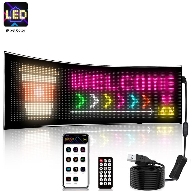 Schermo pubblicitario flessibile a matrice LED ultrasottile e impermeabile a doppia fila, USB 32x64 Pixels, USB 32x96 Pixels, USB 32x128 Pixels, USB 32x160 Pixels, USB 32x192 Pixels