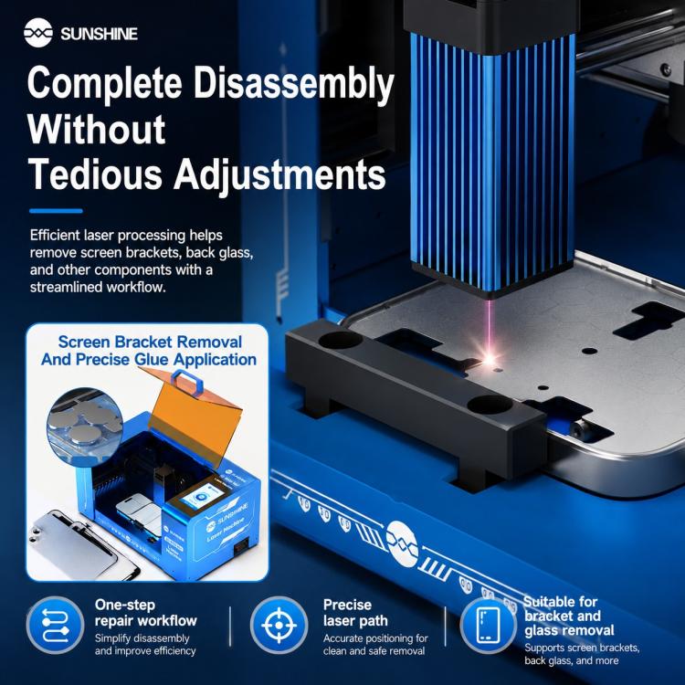 Macchina per la rimozione di schermi con laser SUNSHINE SS-890B Mini, AU Plug, EU Plug, UK Plug, US Plug