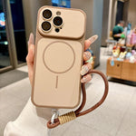 Custodia magnetica iPhone 15 Pro con cinturino e protezione obiet