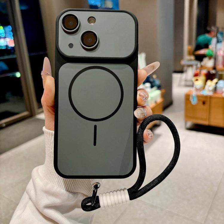 Custodia magnetica iPhone 15 Pro con cinturino e protezione obiet
