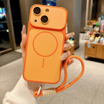 Custodia magnetica iPhone 15 Pro con cinturino e protezione obiet